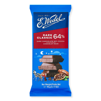 Шоколад чорний E.Wedel 64% 90г