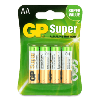 Батарейки GP Super Alkaline 1.5V LR6 AA 4шт/уп