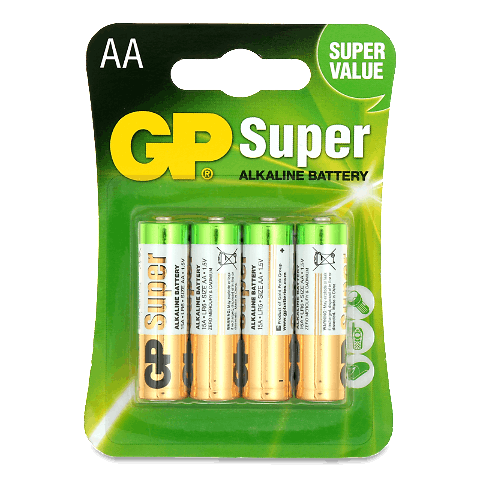 Батарейки GP Super Alkaline 1.5V LR6 AA 4шт/уп
