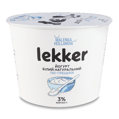 Йогурт Lekker По-грецьки білий 3% ст 230г