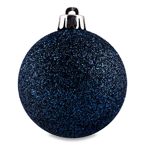Прикраса ялинкова Куля пластикова блискуча блакитна 6 см шт