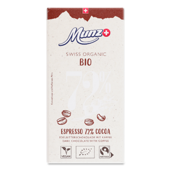 Шоколад чорний Munz з кавою органічний 72% 100г