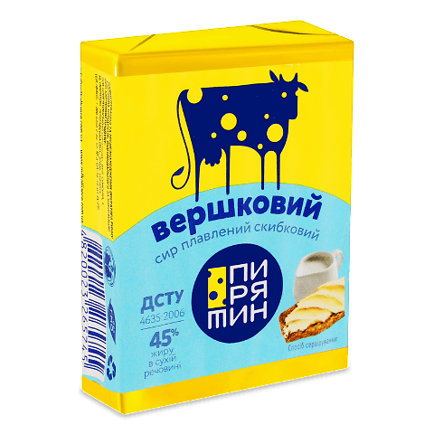 Сир плавлений «Пирятин» «Вершковий» 45% 70г