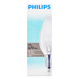 Лампа Philips 60W B-35 свічка E14 шт