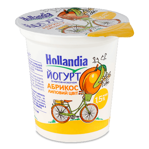 Йогурт Hollandia «Абрикос-липовий цвіт» 1,5% 260г