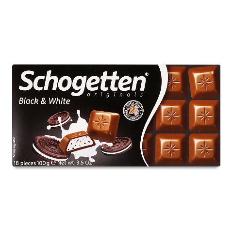 Шоколад молочний Schogetten Black/White 100г