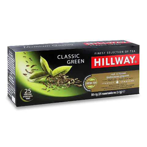 Чай зелений Hillway Classic Green з ярличком 25*2г/уп