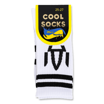 Шкарпетки чоловічі Cool Socks «ІДИ» р. 25-27 білі 1 пара
