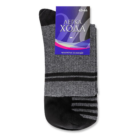 Шкарпетки чоловічі «Легка Хода» 6334 метал меланжево-чорні р. 29 1 пара