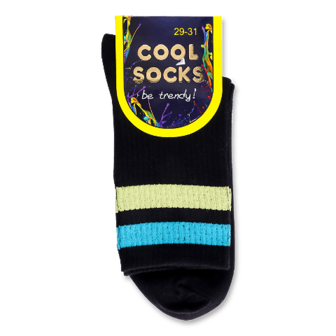 Шкарпетки чоловічі Cool Socks «Смужка» р. 29-31 чорні 1 пара