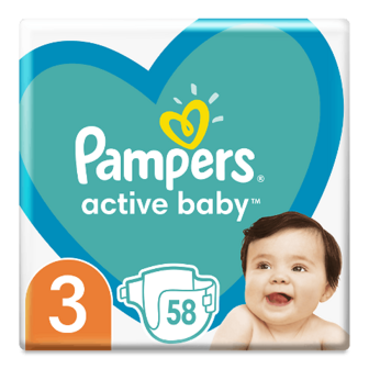 Підгузки Pampers Active Baby Midi (6-10 кг) 58шт/уп