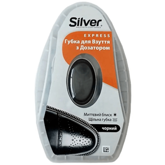 Губка-блиск для взуття Silver дозатор чорна 6мл