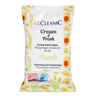 Серветки вологі Cleanic Cream&Fresh Авокадо 15шт