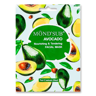Маска для обличчя тканинна Mond'Sub авокадо живильна шт