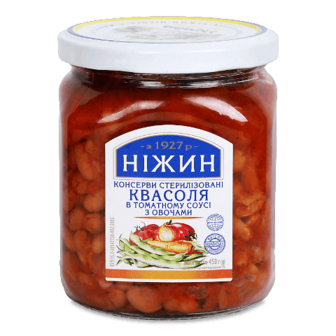 Квасоля «Ніжин» у томатному соусі з овочами 450г