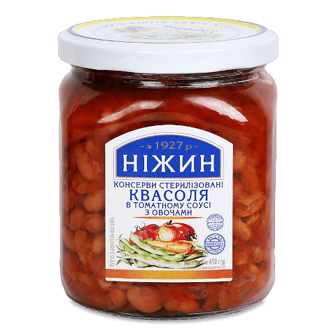 Квасоля «Ніжин» у томатному соусі з овочами 450г