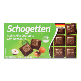Шоколад молочний Schogetten з фундуком 100г