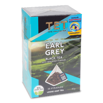 Чай чорний ТЕТ Earl Grey з бергамотом 20*2г