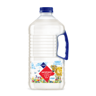 Молоко пастеризоване «Премія»® питне 3,2% пляшка 2000г