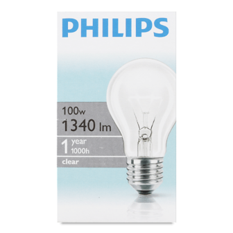 Лампа Philips 100W А60 звичайна E27 шт