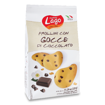 Печиво Gastone Lago шоколадні краплі пісочне 320г