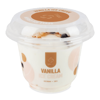 Морозиво Spell Vanilla зі шматочками брауні та карамелізованим фундуком 130г