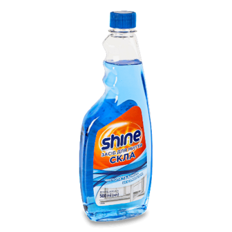 Засіб для миття скла Shine зі спиртом, змінна пляшка 500мл
