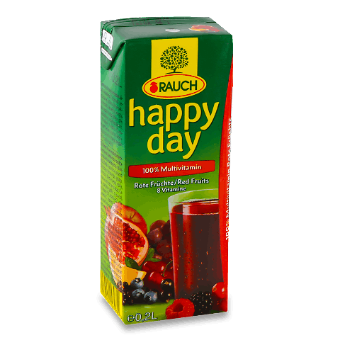 Сік Happy Day мультивітамін червоні фрукти 0,2л