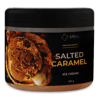 Морозиво Spell молочний шоколад з карамельним смаком та шматочками солоної карамелі 300г