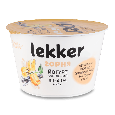 Йогурт Lekker ванільний 3.1-4.1% ст 180г