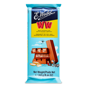 Шоколад молочний E.Wedel з арахісово-вафельною начинкою 245г