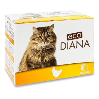 Корм для котів Eco Diana з куркою в соусі 12*100г