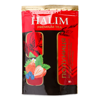 Чай зелений Halim Полуниця з ароматом полуниці та чорниці 80г