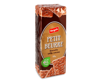 Печиво Yarych Petit Beurre з какао, 155г
