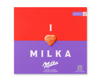 Цукерки Milka з молочного шоколаду з горіховою начинкою, 110г