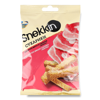 Сухарики Snekkin пшенично-житні зі смаком бекону 70г