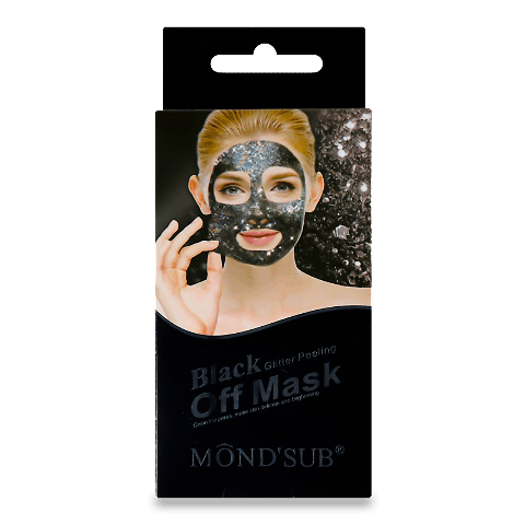 Маска для обличчя Mondsub Black Glitter піл-офф 8мл