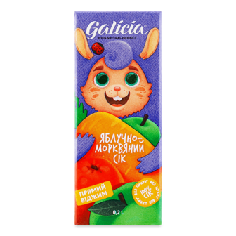 Сік Galicia яблучно-морквяний 0,2л