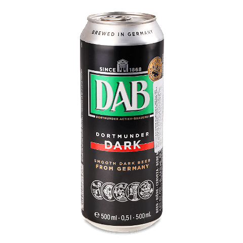 Пиво DAB Dark темне з/б 0,5л