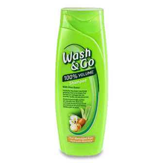 Шампунь Wash&Go з олією ши для пошкодженого волосся 400мл
