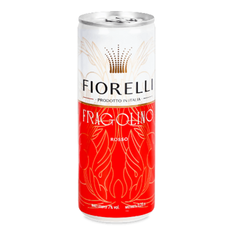Напій на основі вина Fiorelli Fragolino Rosso з/б 0,25л