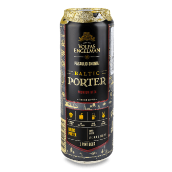 Пиво Volfas Engelman Baltic Porter темне з/б 0,568л
