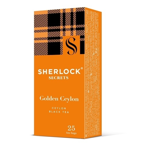 Чай (25 ф/п х 1,8г) SHERLOCK Sekrets Golden Ceylon чорний  з ярликом к/уп 