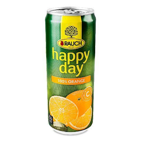 Сік Happy Day апельсин з/б 0,33л