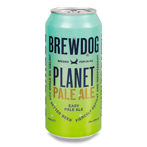 Пиво BrewDog Planet Pale світле з/б 0,44л