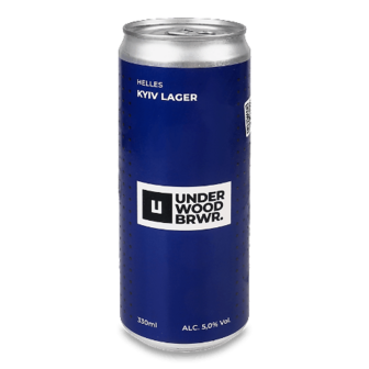 Пиво Underwood Brewery Kyiv Lager світле нефільтроване з/б 0,33л