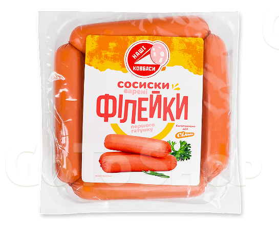 Сосиски Наші ковбаси для Сільпо Філейки п/а 1/ґ, кг