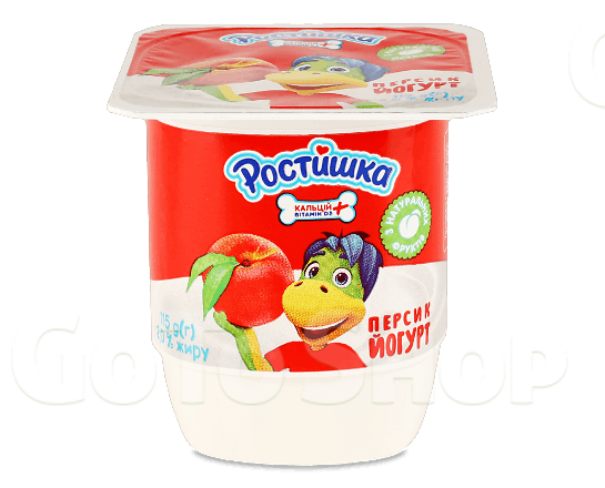 Йогурт Ростишка персик 2% стакан, 115г