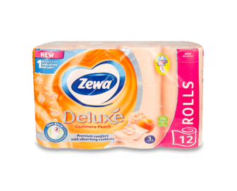 Туалетний папір Zewa Deluxe персик, 12шт
