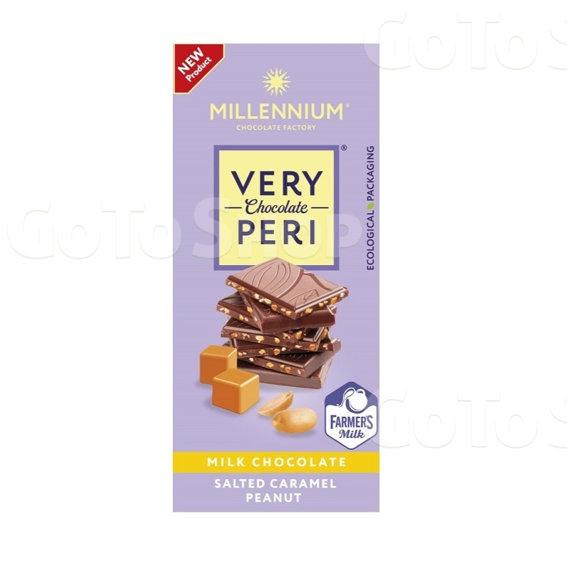 Шоколад 85 г Millennium Very Peri молочний з арахісом та солоною карамеллю 